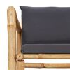vidaXL Salon de jardin 2 pcs avec coussins gris fonc&eacute; bambou