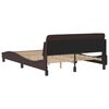 vidaXL Cadre de lit Dover marron fonc&eacute; 140x200 cm tissu