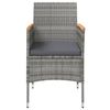 vidaXL Ensemble &agrave; manger de jardin coussins 7pcs Gris et noir