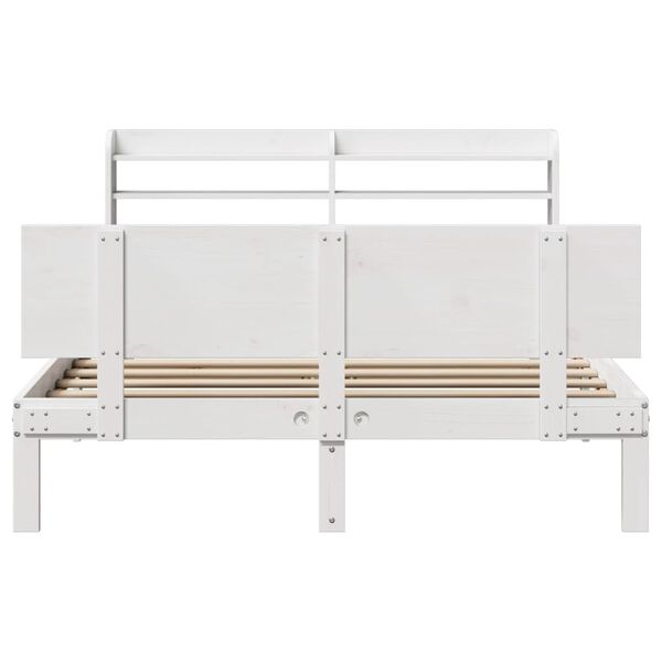 vidaXL Cadre de lit avec tête de lit sans matelas blanc 150x200 cm