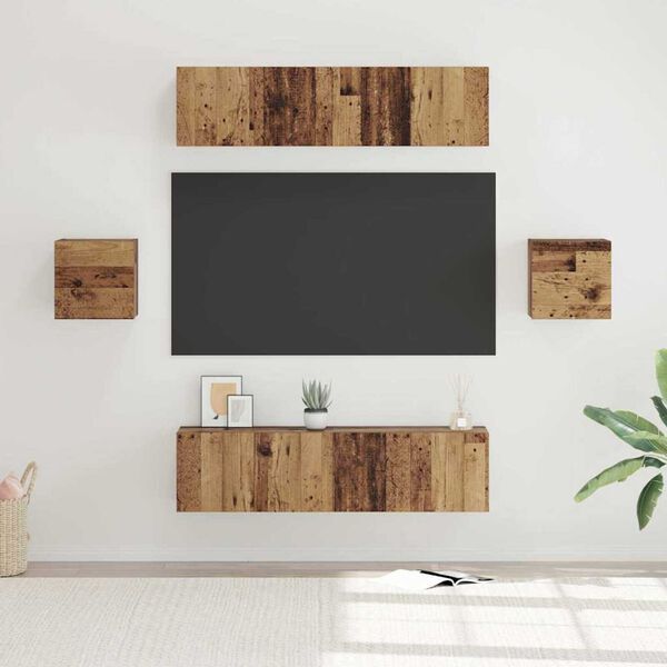 vidaXL Ensemble meuble TV 6 pcs Bois Ancien Bois d'ing&eacute;nierie