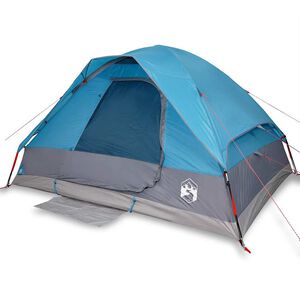 vidaXL Tente de camping &agrave; d&ocirc;me 4 personnes bleu imperm&eacute;able