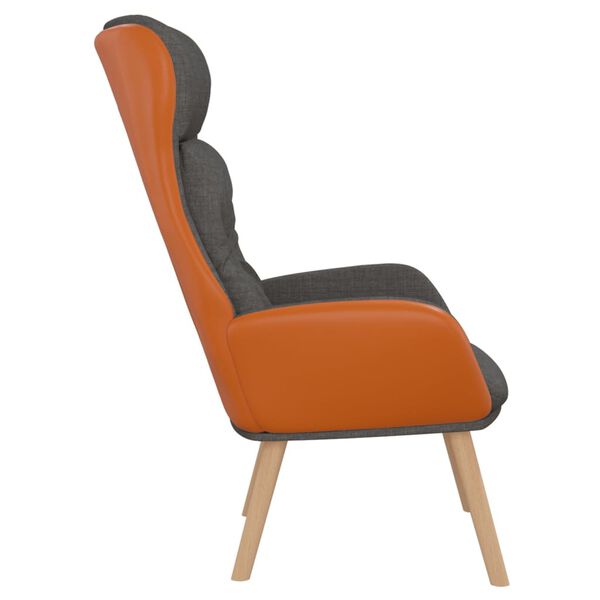 vidaXL Chaise de relaxation Gris fonc&eacute; Tissu et PVC