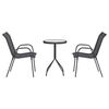 vidaXL Ensemble bistro de jardin 3 pcs Gris Acier