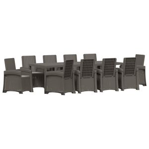 vidaXL Ensemble de salle &agrave; manger pour jardin 11 pc Gris clair PP