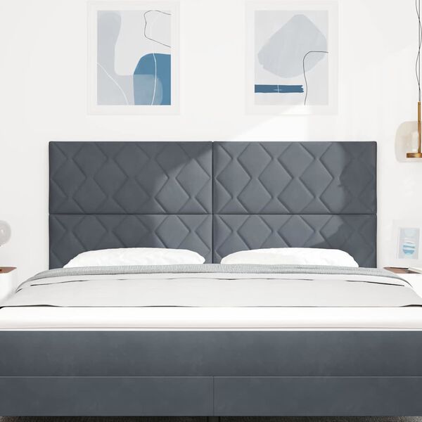 vidaXL T&ecirc;te de lit LED Gris fonc&eacute; 180 cm Cuir synth&eacute;tique