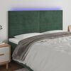 vidaXL T&ecirc;te de lit &agrave; LED Vert fonc&eacute; 200x5x118/128 cm Velours