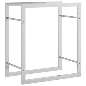 vidaXL Portant de bois de chauffage 50x28x56 cm acier inoxydable