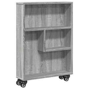 vidaXL Chariot de rangement &eacute;troit sonoma gris bois d'ing&eacute;nierie