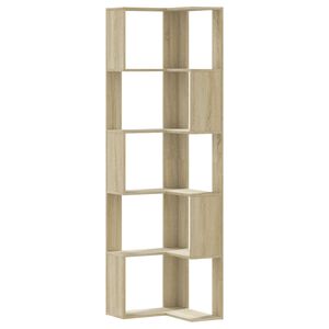 vidaXL Biblioth&egrave;que d'angle &agrave; 5 niveaux ch&ecirc;ne sonoma bois d'ing&eacute;nierie