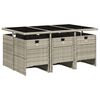 vidaXL Ensemble &agrave; manger de jardin et coussins 7 pcs gris clair rotin