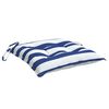 vidaXL Coussins de chaise lot de 4 rayures bleues blanches 40x40x7 cm
