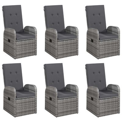 vidaXL Ensemble de salle à manger de jardin 7 pcs Gris