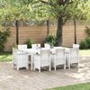 vidaXL Ensemble de salle &agrave; manger pour jardin 9 pcs Blanc