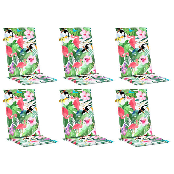 vidaXL Coussins de chaise &agrave; dossier haut lot de 6 multicolore tissu
