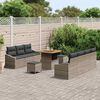 vidaXL Ensemble de canap&eacute; de jardin avec coussin 10 pcs Gris