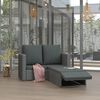 vidaXL Salon de jardin 2 pcs avec coussins R&eacute;sine tress&eacute;e Gris