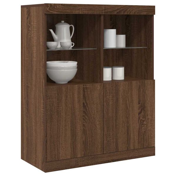 vidaXL Buffet ch&ecirc;ne marron 81x37x100 cm bois d'ing&eacute;nierie