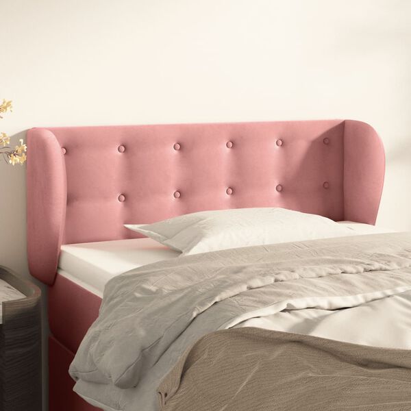 vidaXL T&ecirc;te de lit avec oreilles Rose 83x23x78/88 cm Velours