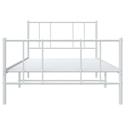 vidaXL Cadre de lit métal sans matelas et pied de lit blanc 100x190 cm