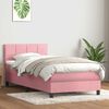 vidaXL Sommier &agrave; lattes de lit avec matelas rose 90x210 cm velours