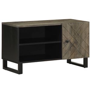 vidaXL Meuble TV noir 80x33x46 cm bois massif de manguier