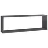 vidaXL &Eacute;tag&egrave;res cube murales 2pcs Gris brillant 80x15x26,5 cm