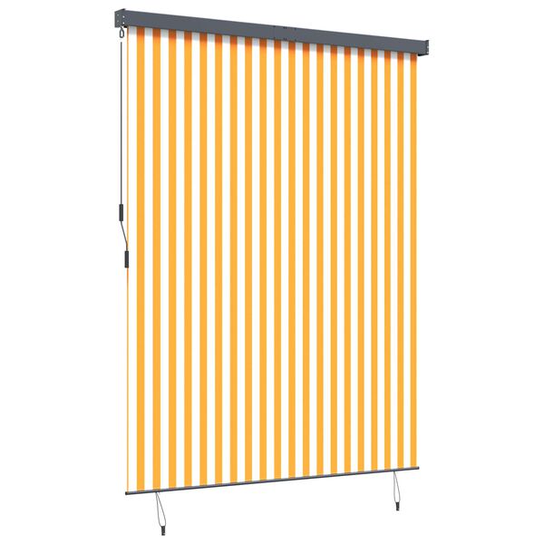 vidaXL Store enrouleur Blanc et Orange 200 x 250 cm Tissu et Aluminium