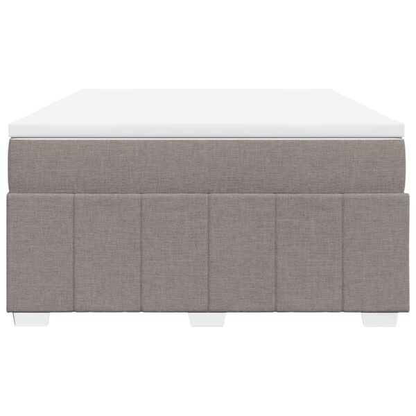 vidaXL Sommier &agrave; lattes de lit avec matelas Taupe 140x200 cm Tissu