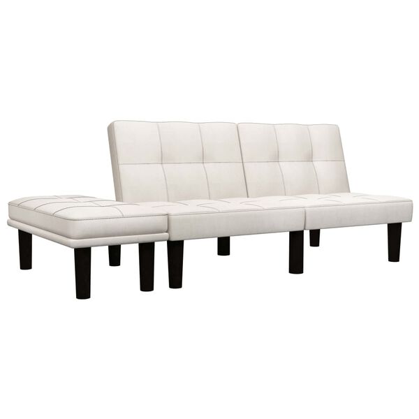 vidaXL Canap&eacute; &agrave; 2 places Cr&egrave;me Tissu