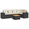 vidaXL Salon de jardin 6 pcs avec coussins noir r&eacute;sine tress&eacute;e