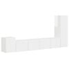 vidaXL Ensemble meuble TV 3 pc Blanc brillant Bois d'ing&eacute;nierie