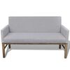 vidaXL Banc avec coussin rembourr&eacute; tissu h&eacute;v&eacute;a gris clair