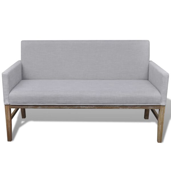 vidaXL Banc avec coussin rembourr&eacute; tissu h&eacute;v&eacute;a gris clair