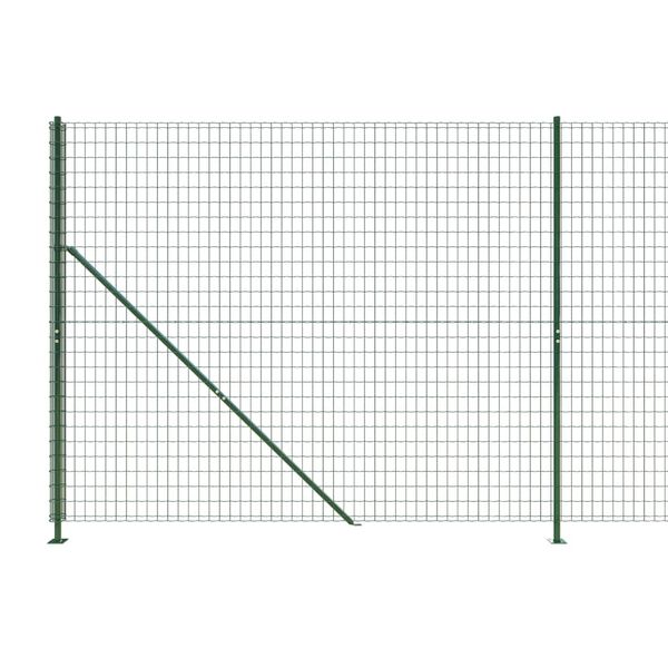vidaXL Cl&ocirc;ture en treillis m&eacute;tallique avec bride vert 2,2x25 m