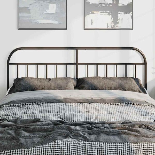vidaXL T&ecirc;te de lit m&eacute;tal noir 180 cm