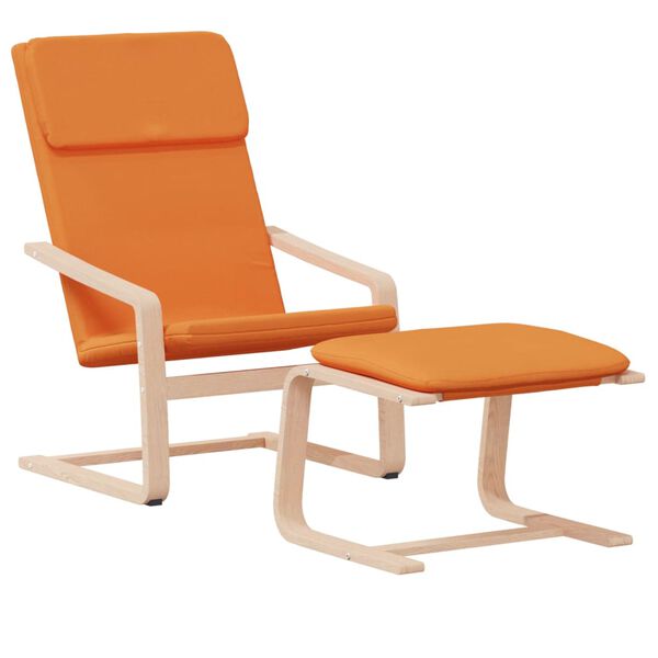 vidaXL Chaise de relaxation avec repose-pied Jaune foncé Tissu