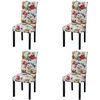vidaXL Chaises &agrave; manger lot de 4 multicolore tissu