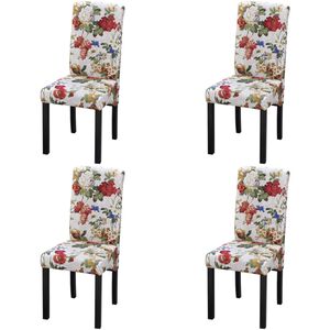 vidaXL Chaises &agrave; manger lot de 4 multicolore tissu