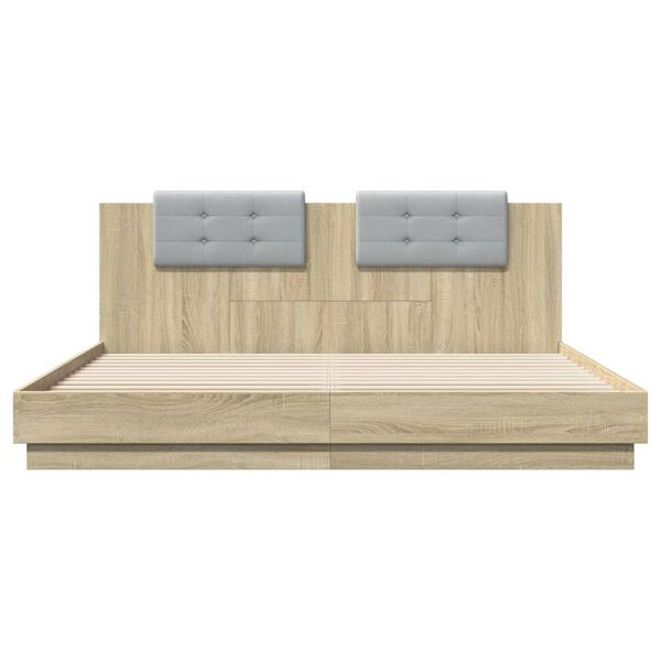 vidaXL Cadre de lit sans matelas ch&ecirc;ne sonoma 160x200 cm