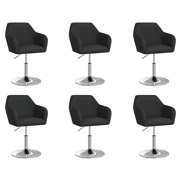 vidaXL Chaises &agrave; manger lot de 6 noir similicuir