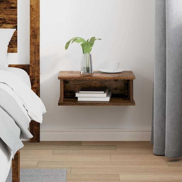 vidaXL Table de chevet Ch&ecirc;ne fum&eacute; 40 x 31 x 15 cm Bois d'ing&eacute;nierie