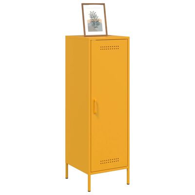 vidaXL Buffet jaune moutarde 36x39x113 cm acier