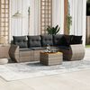 vidaXL Salon de jardin 6 pcs avec coussins gris r&eacute;sine tress&eacute;e
