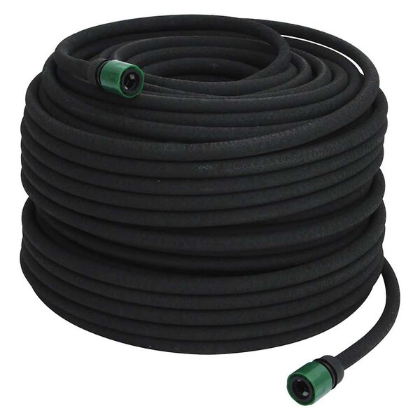 vidaXL Tuyau d'arrosage de jardin noir 0,6" 100 m caoutchouc