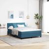 vidaXL Lit &agrave; ressort LED avec matelas Bleu fonc&eacute; 140 x 190 cm Velours