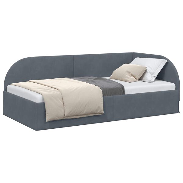 vidaXL Cadre de lit d'angle Gris fonc&eacute; 100 cm x 200 cm
