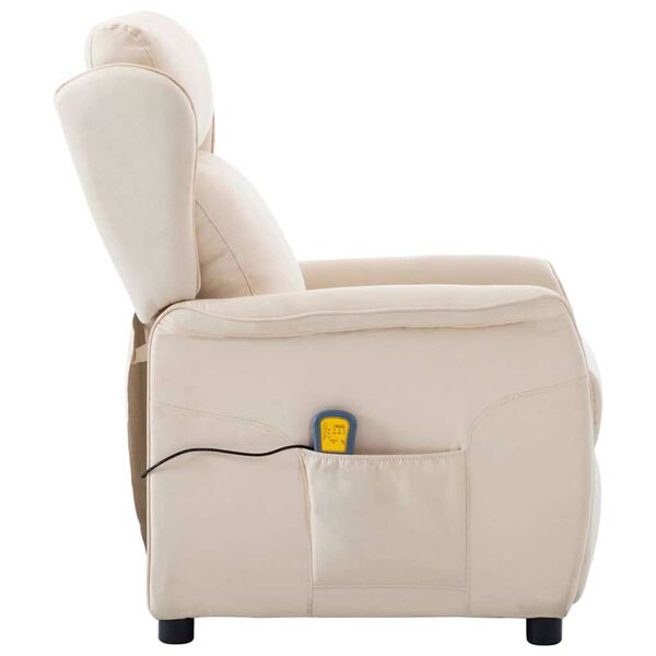 vidaXL Chaise de massage Cr&egrave;me 93.5 x 67.5 x 101.5 cm tissu