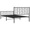 vidaXL Cadre de lit métal sans matelas avec pied de lit noir 107x203cm