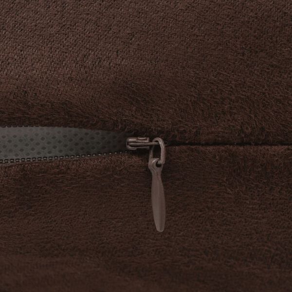 vidaXL Housse de coussin 4 pcs 80 x 80 cm Polyester Faux Daim Marron